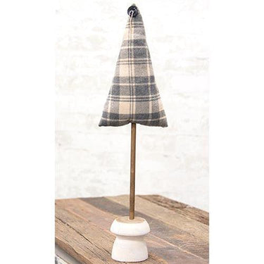 Gray Plaid Fabric Tree 20 - The Fox Decor
